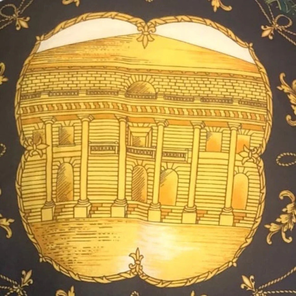 Unknown Women's Square 31" x 30" Red Blue Gold Green Stage Coach Carriage Scarf - Picture 3 of 3